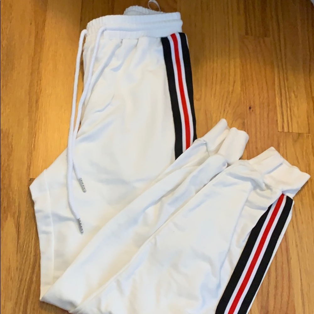 White joggers